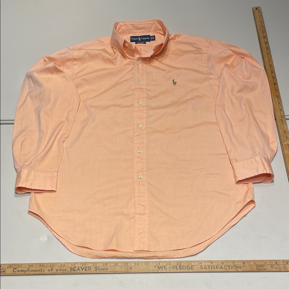 Ralph Lauren size large Men's Peach Oxford Cloth Button Down Shirt
